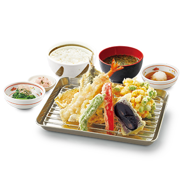 鰯と夏野菜のかき揚げ天ぷら定食
