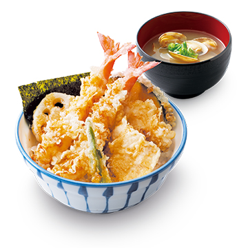 海老鶏天丼＜貝汁付＞