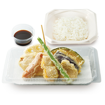 特製ソースで食べる4種の豚天ぷら弁当