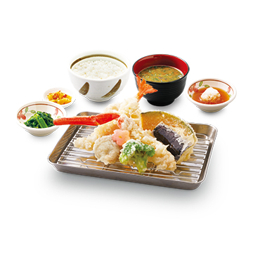 本ずわいがにと青森県産帆立の天ぷら定食