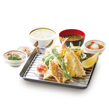 鱚と彩り野菜の天ぷら定食
