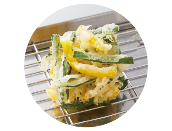 ニラとパプリカのかき揚げ