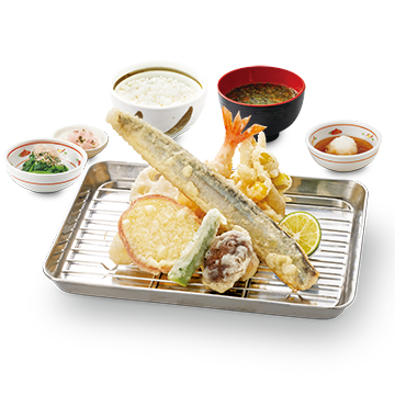 秋刀魚と秋野菜の天ぷら定食