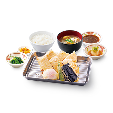 鶏もも天の天ぷら定食さっぱりおろし塩だれ