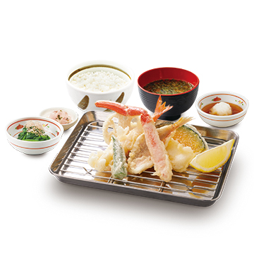 ずわいがにと山口県産 連子鯛の天ぷら定食