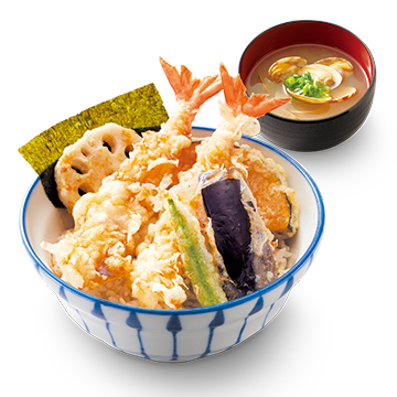 上海老天丼+貝汁（小）セット