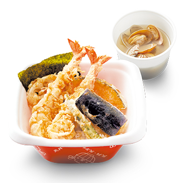 上海老天丼+貝汁（小）セット