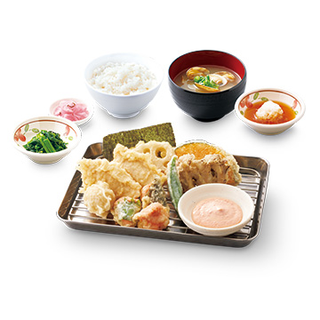 鶏と明太子の天ぷら定食