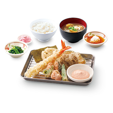 海老と明太子の天ぷら定食