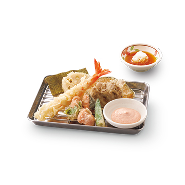 海老と明太子の天ぷら盛合せ