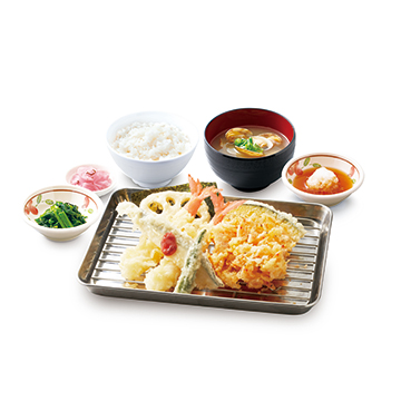 桜海老のかき揚げとさよりの春天ぷら定食