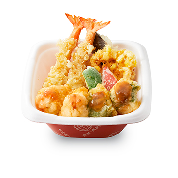 鱧と夏野菜の贅沢天丼