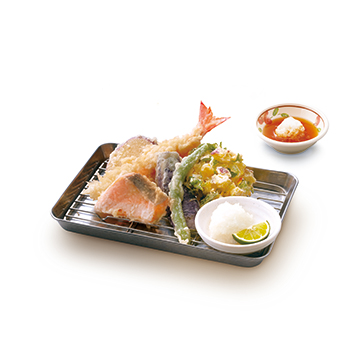 大海老と銀鮭のすだちおろし天ぷら盛合せ